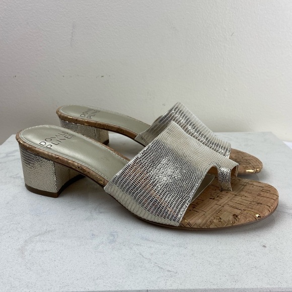 Donald Pliner Naia Embossed Metallic Sandals - Picture 3 of 9
